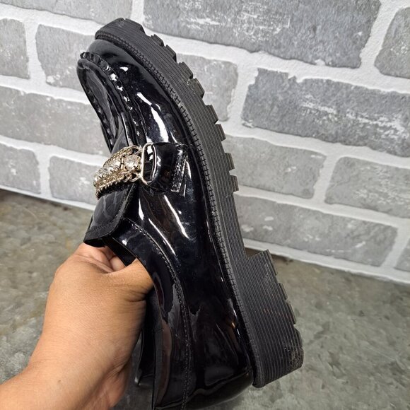 Steve Madden Womens Black Patent Loafers Shoes‎ 4 Medium (B,M) Big Kid - Picture 10 of 10